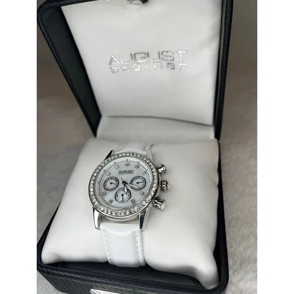 August Steiner White & Silver Women’s Watch NEW with box